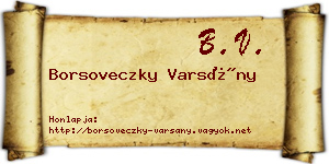 Borsoveczky Varsány névjegykártya